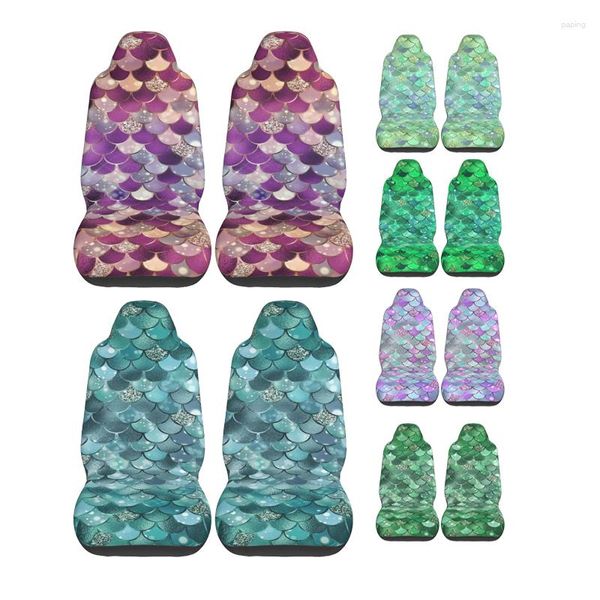 Fundas de asiento de coche Mermaid Bokeh Pattern Cover Impresión personalizada Universal Front Protector Accesorios Cojín Set