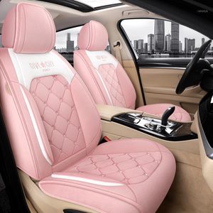 Plush Automotive Seat Covers Full Set - Warmer Cushion for Sedan SUV, Front Rear 5 Seats, Storage Support, Four Seasons