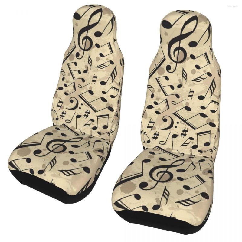Car Seat Covers Musical Note Universal Cover Four Seasons Women Retor Music Pattern Polyester Fishing