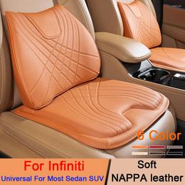 Fundas de asiento de coche, cojín de cuero de NAPA, respaldo, soporte de cintura, almohadas lumbares para Lnfiniti Q50 Q70 QX70 FX35 Q30 G37 QX60 G35 G25