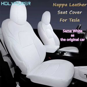 Cubiertas de asiento de automóvil Cubierta de asiento de cuero de napa para Tesla Model 3 Y 2019 - 2022 Venta al por mayor Personalización de gama alta Four Seasons Accesorios interiores del automóvil Q231120