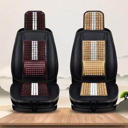 Housses de siège de voiture perle en bois naturel Cool rafraîchissant dos massage confort coussin tapis refroidissement Auto sièges perles durables