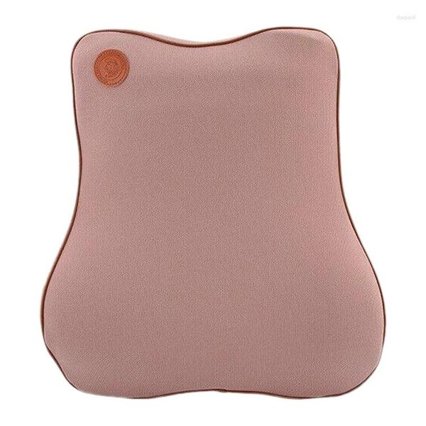 Fundas para asientos de coche Silla de oficina Espuma viscoelástica Respaldo lumbar Cojín Almohada Beige