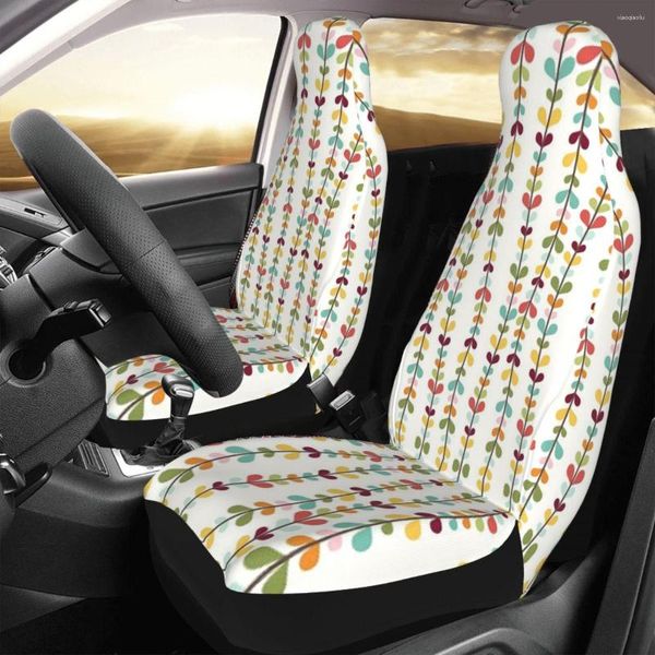 Housses de siège de voiture Orla Kiely Couverture universelle Quatre saisons Femmes Feuille Tapis coloré Protecteur de polyester