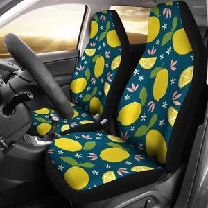 Housses de siège de voiture, ensemble de 2 housses de siège de voiture, motif imprimé citron, accessoires, tapis