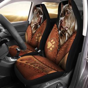 Auto -stoel Covers Gepersonaliseerde afbeelding Pitbull Dog Po Accessoires Geschenken Idee Universal Front Protective Cover