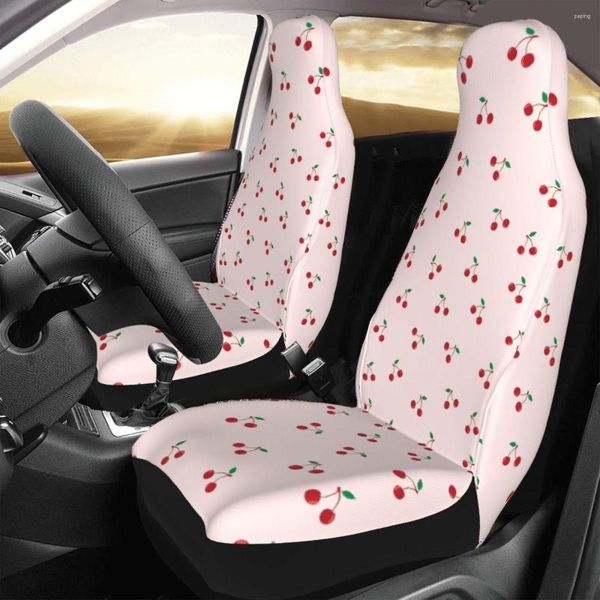 Fundas de asiento de coche Pink Cherry Fruit Cute Fashion Funda universal Protector Accesorios interiores Estera de viaje Poliéster Pesca