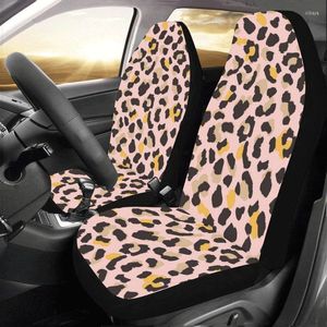 Housses de siège de voiture rose léopard 2 pc imprimé animal guépard motif avant SUV protecteur accessoire décoration