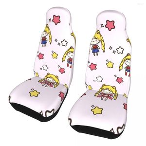 Fundas de asiento de coche Pink Moon Girl Anime Universal Cover Four Seasons AUTOYOUTH Frente Trasero Flocado Tela Cojín Poliéster Caza