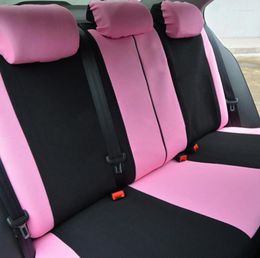 Autostoelhoezen Polyester stof Universeel voor vrouwen Volledige set Roze vlinderborduursel Past op de meeste stoelen Styling