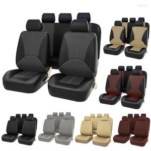 Auto Stoelhoezen Pu Leather Cover Kussen Voor Voor Achter Achterbank Auto Stoel Protector Mat Pad Anti-slip 4/9 Delige Set