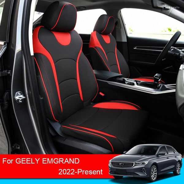 Housses de siège de voiture en cuir PU, housse de coussin entièrement entourée, protection personnalisée pour GEELY EMGRAND 2022-présent, accessoire automobile étanche