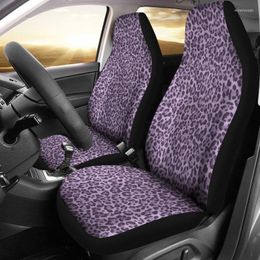 Auto -stoelbekleding Purple Luipard Skin Set Animal Print Universal Fit voor emmerstoelen in auto's en SUVS African Safari Jungle