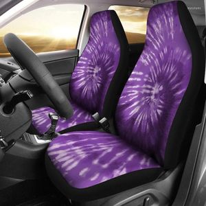 Fundas De Asiento De Coche Púrpura Tie Dye Hippie Arte Abstracto Par 2 Cubierta Delantera Para Protector Ac