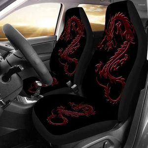 Housses de siège de voiture, ensemble complet de 2 pièces, protection avant Dragon rouge, universelles, adaptées à la plupart des accessoires lavables