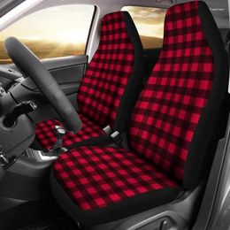 Fundas de asiento de coche Accesorios de camisa de franela a cuadros rojos Regalo para su cubierta personalizada Auto