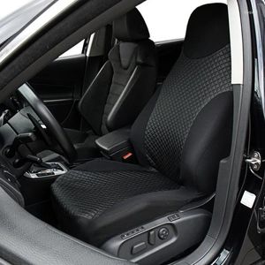 Housses de siège de voiture Rete Cover Universal Fit Avant Élastique Simple Noir PU Imité Cuir Design