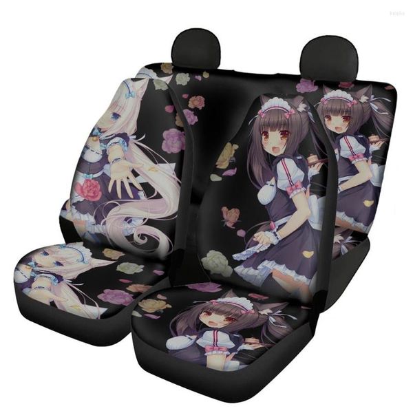 Fundas de asiento de coche S Anime Nekopara diseño Universal delantero/trasero cómodo Interior conjunto completo para SUV