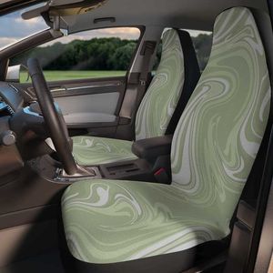 Housses de siège de voiture Vert sauge Groovy Waves Set de 2 Accessoires Flower Print Cover Pink Abstract T221110