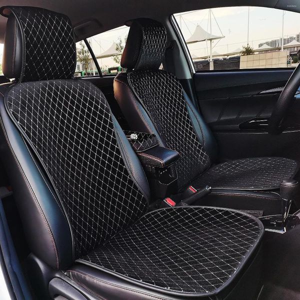 Fundas para asientos de automóvil Costuras de hilo plateado brillante Diseño en forma de diamante Material de terciopelo con textura suave Cintura pequeña
