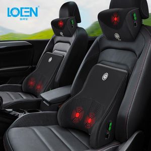 Auto -stoel bedekt Smart Massage Memory Foam Neck kussen Lumber Support Achter Taille Cushion voor thuiskantoor verlichten pijn