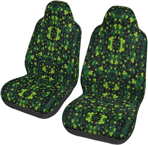 Fundas de asiento de coche St Patricks Shamrock Universal Auto Asientos delanteros Protector para SUV Sedan Truck