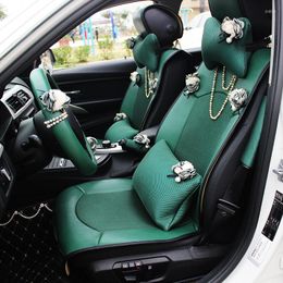Auto -stoelbedekkingen Styling Leather Universal Cover Pear Flower Auto Interior Accessories Cushion For Women Girls stoelen