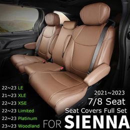 Housses de siège de voiture adaptées à la Toyota Sienna 2024, ensemble complet de housses de camion Platinum LE XLE XSE Woodland 7/8
