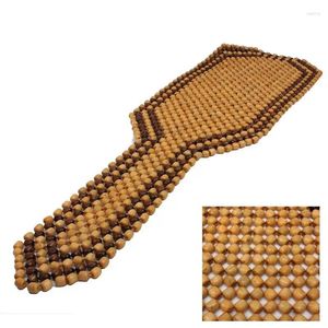 Housses de siège de voiture Été Cool Couverture de perles en bois Protection universelle de coussin de massage en 2 couleurs adaptées aux voitures, au bureau et à la maison