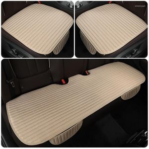 Housses de siège de voiture été housse de lin quatre saisons avant arrière coussin en lin respirant protecteur tapis tapis pour accessoires intérieurs automatiques