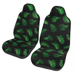 Auto -stoelbedekkingen Zomer tropische palmbladeren Universal Cover Four Seasons for SUV Fiber Hunting