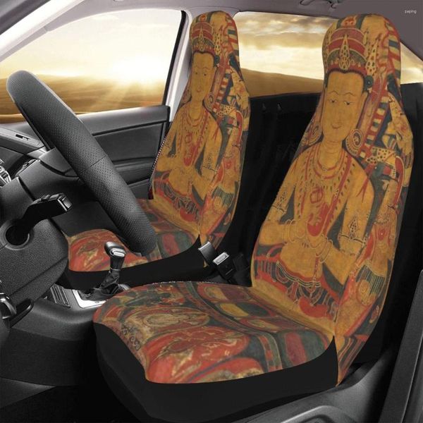 Cubiertas de asiento para automóviles Tantric Buddha Canvas Cubierta Impresión personalizada de los accesorios de protector delantero