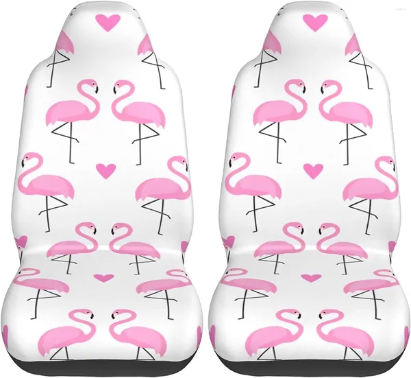 Fundas de asiento de coche Flamingos rosados de moda Protector de ajuste universal delantero del vehículo 2 piezas