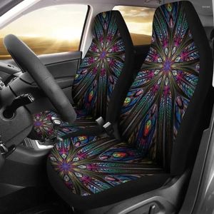 Housses de siège de voiture, ensemble de housses à motifs tribaux, accessoires, tapis, 2 pièces