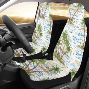 Housses de siège de voiture, accessoires hawaïens tropicaux, ensemble de 2 avant pour véhicule SUV camion Van, accessoire de protection, décoration