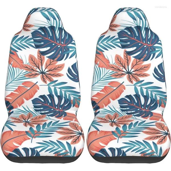 Fundas de asiento de coche Plantas tropicales Protector delantero de 2 piezas Tamaño universal Apto para la mayoría de los automóviles SUV Camión