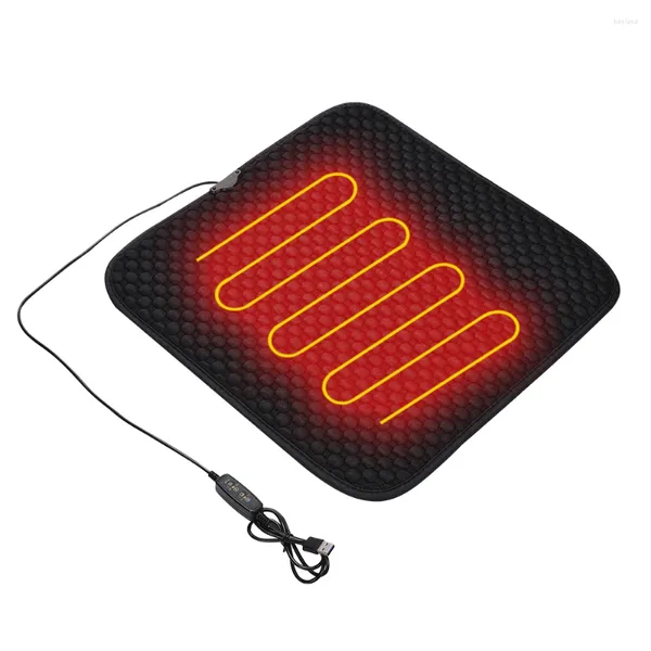 Housses de siège de voiture universelles à 3 vitesses, couverture chauffante électrique, tapis chauffant pour chaise de bureau à domicile, coussin chauffant pour l'hiver avec interrupteur de synchronisation