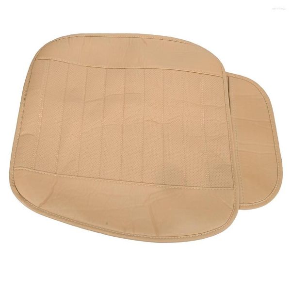 Housses de siège de voiture Couverture avant universelle Full Surround Respirant PU Leather Pad Mat Chair Cushion Protector Beige