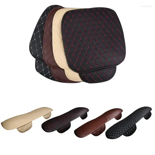 Couvre le siège d'auto Cover Universal Cover Coussin arrière PU PU Artificiel 3 Pieces Set