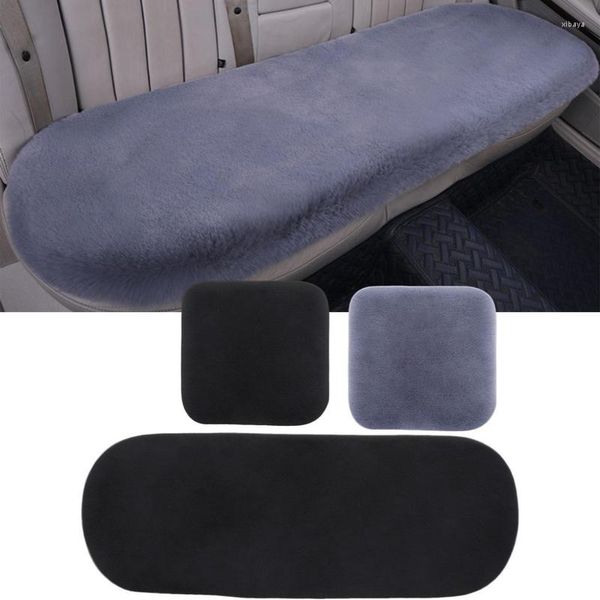 Fundas de asiento de coche Cojín de felpa universal para asientos de vehículos portátiles, duraderos, cálidos, cómodos y esponjosos