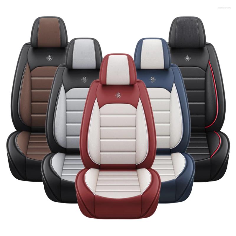 Car Seat Covers Universal PU Leather Front And Rear Split Cover Four Seasons Suitable For Most Cars SUV Accessories