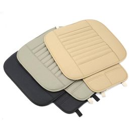 Auto -stoelbedekkingen Universal Seatpad Driving Cushion PU Leer voor autobureau stoelen vier seizoenen ademende stoelpadcar