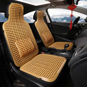 Housses de siège de voiture Universal Summer Car Seat Cool Coussin PVC Perlé Massage Couverture de chaise d'automobile avec tapis de taille souple Respirant Durable 1Pcs T221110