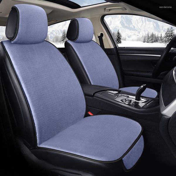 Cubiertas de asiento de coche Cubierta de invierno universal Cojín Protector cálido para automóviles Tela de felpa delantera Auto