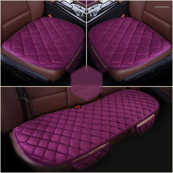 Housses de siège de voiture universelles, housse en peluche d'hiver sans dossier, Non attaché, antidérapant, protection de coussin chaud automatique pour SUV