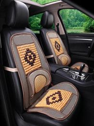 Housses de siège de voiture universelles en perles de bois, coussin d'été en bambou, respirant et frais, conjoint 220n3530400