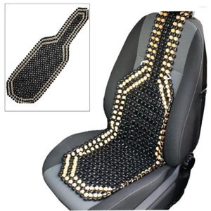 Housses de siège de voiture Universial été couverture de perles en bois coussin de Massage chaise Auto bureau maison fait à la main Style chinois