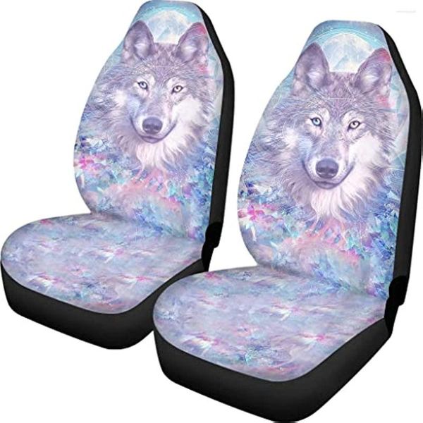 Housses de siège de voiture blanc lune loup couverture lavable doux seau confort Automobile coussin coussin de protection ajustement la plupart des voitures