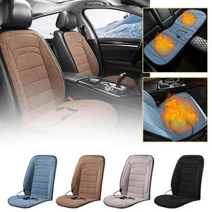 Housses de siège de voiture, housse de coussin chauffante universelle, pour intérieur, peluche douce, accessoires avant et arrière, hiver 12V/24V