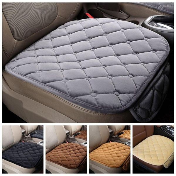Housses de siège de voiture hiver couverture universelle laine peluche coussin chaud anti-dérapant Auto flocage tissu respirant coussin